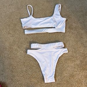 Oh Polly white bikini top size medium bottom size extra small
